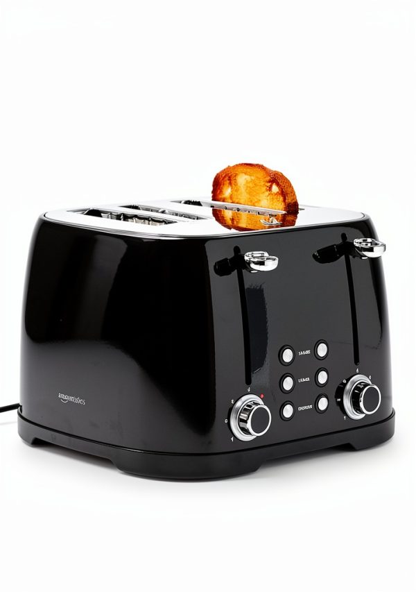 Amazon Basics 4 Slice Toaster Stainless Steel Black-6