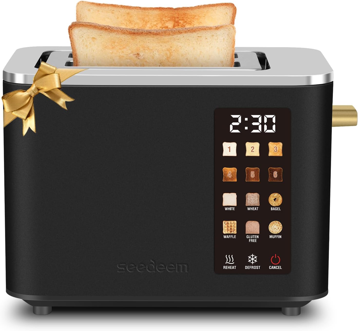 SEEDEEM toaster on a kitchen counter with toast slices