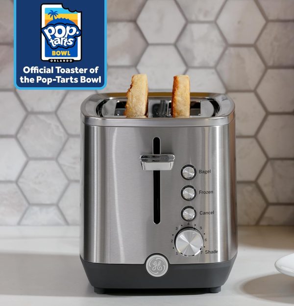 GE 2 Slice Toaster Stainless Steel Wide Slot 7 Shade-1