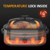 SUNVIVI Electric Roaster Oven Silver 24 QT Adjustable Rack-4