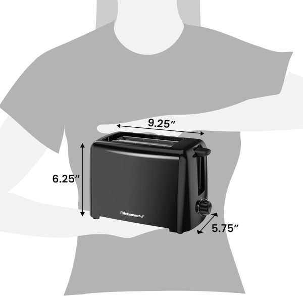 Elite Gourmet Toaster 2 Slice Black Cool Touch Exterior-5