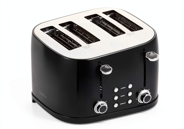 Amazon Basics 4 Slice Toaster Stainless Steel Black-1
