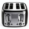 BLACK+DECKER 4-Slice Toaster Black Aluminum Bagel Function-6
