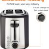 Amazon Basics Toaster 2 Slice Silver Front 6 Shade Settings-1