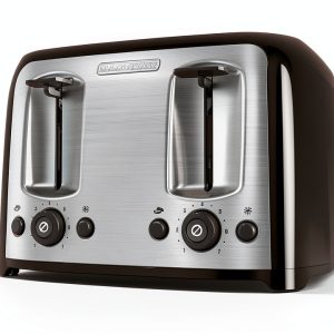 BLACK+DECKER 4-Slice Toaster Black Aluminum Bagel Function-0