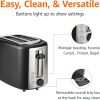 Amazon Basics Toaster 2 Slice Silver Front 6 Shade Settings-3