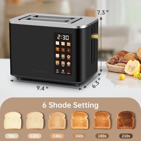 SEEDEEM Toaster Stainless Steel Touchscreen Defrost Reheat-4