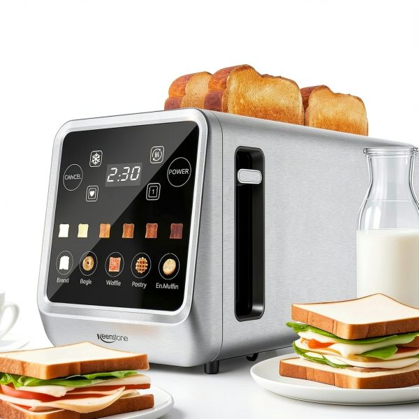 Keenstone 4 Slice Toaster Stainless Steel Touchscreen Modern-1