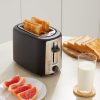 Amazon Basics Toaster 2 Slice Silver Front 6 Shade Settings-4