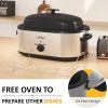 SUNVIVI Electric Roaster Oven Silver 24 QT Adjustable Rack-2