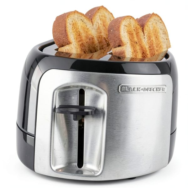 BLACK+DECKER 4-Slice Toaster Black Aluminum Bagel Function-4