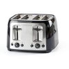 BLACK+DECKER 4-Slice Toaster Black Aluminum Bagel Function-5