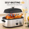 SUNVIVI Electric Roaster Oven Silver 24 QT Adjustable Rack-3