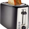 Amazon Basics Toaster 2 Slice Silver Front 6 Shade Settings-0