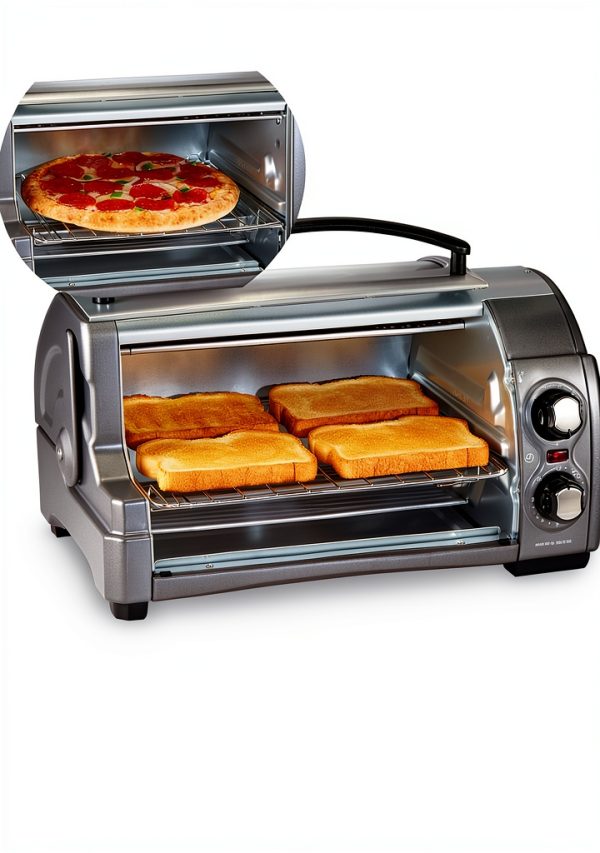 Hamilton Beach 4-Slice Toaster Oven Silver Roll Top Door-2
