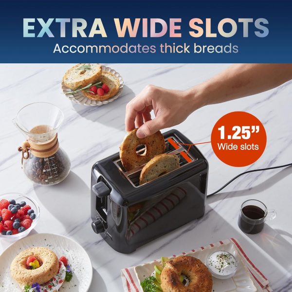 Elite Gourmet Toaster 2 Slice Black Cool Touch Exterior-2