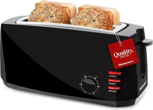 Elite Gourmet 4 Slice Toaster Black Programmable Long Slot-0