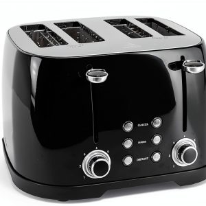 Amazon Basics 4 Slice Toaster Stainless Steel Black-0