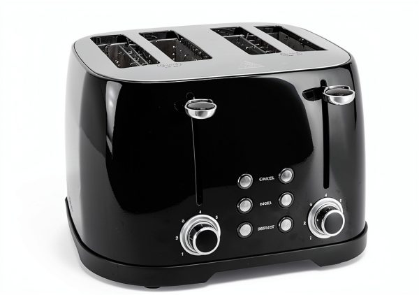 Amazon Basics 4 Slice Toaster Stainless Steel Black-0