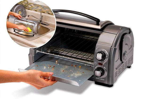 Hamilton Beach 4-Slice Toaster Oven Silver Roll Top Door-6