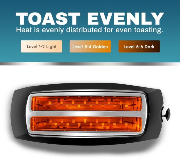 Elite Gourmet 4 Slice Toaster Black Programmable Long Slot-1