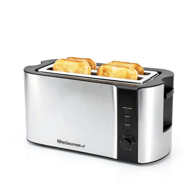 Elite Gourmet Toaster Matte Black 4 Slice Wide Slot-1