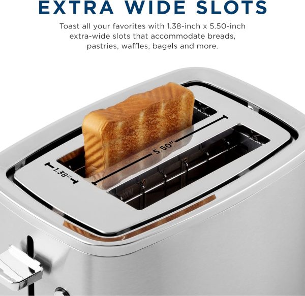 GE 2 Slice Toaster Stainless Steel Wide Slot 7 Shade-4