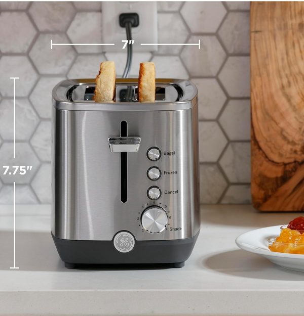 GE 2 Slice Toaster Stainless Steel Wide Slot 7 Shade-2