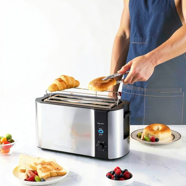 Elite Gourmet Toaster Matte Black 4 Slice Wide Slot-4