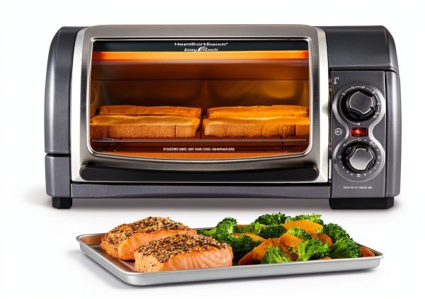 Hamilton Beach 4-Slice Toaster Oven Silver Roll Top Door-0